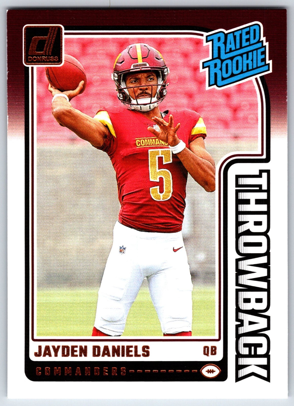 2024 Panini Donruss Rated Rookies Throwbacks #43 - Jayden Daniels RC NM