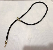 Vintage DL Auld Black Mesh Snake Belt/Necklace With Red Rhinestone Eyes 39  