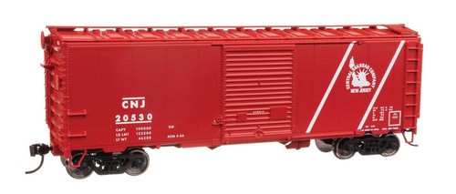Walthers ~ Escala HO ~ 40' ACF Coche de carga soldado ~ Central of New Jersey #20530 | Condition: New