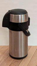 Stainless Steel Airpot 3L Thermal Coffee Carafe Pump Dispenser Hot Cold