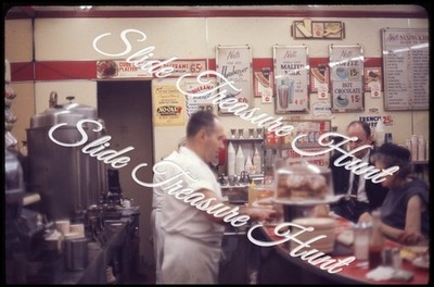 Nats Sandwiches New York City Restaurant Cafe Deli Men Signs 35mm Slide 1960s