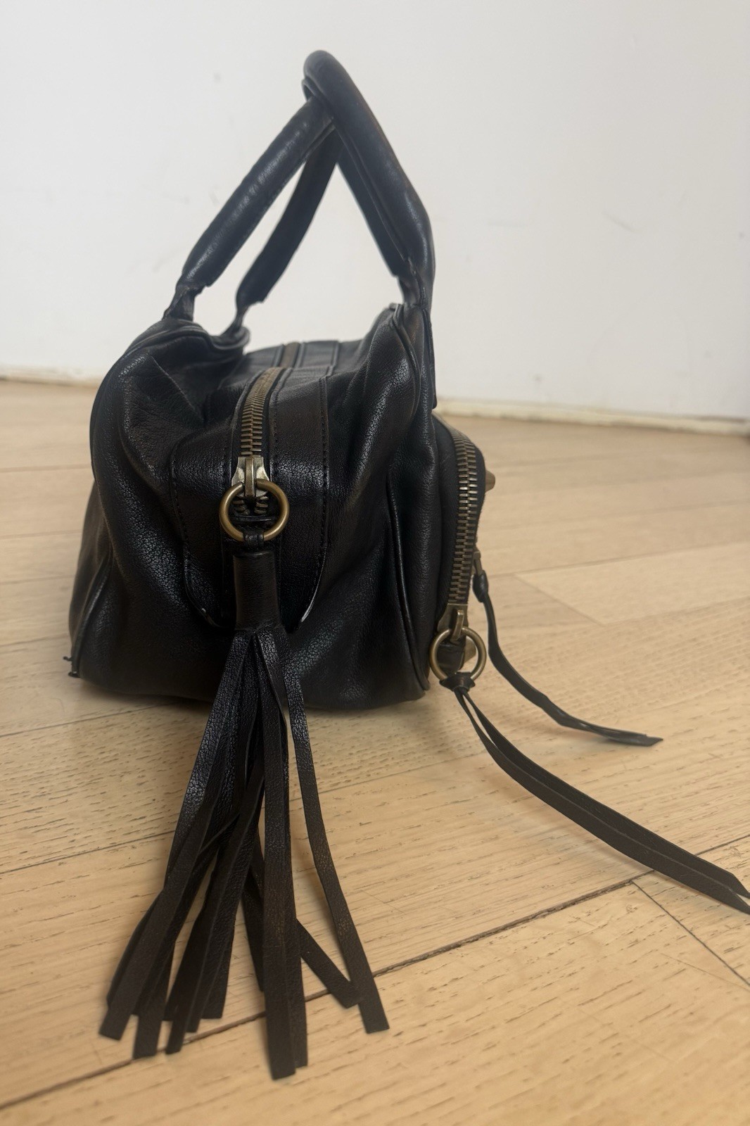 Chloe Designer Black Leather Rectangular Bag With… - image 5