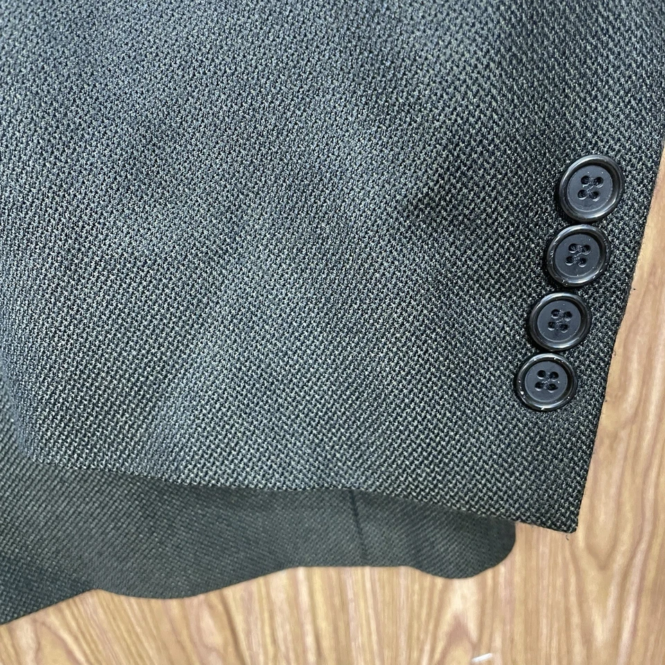 Chaqueta Blazer Alexander Lloyd Para Hombre 60R Verde Lana Texturizada Sólida Tres Botones Foto 3 de 4