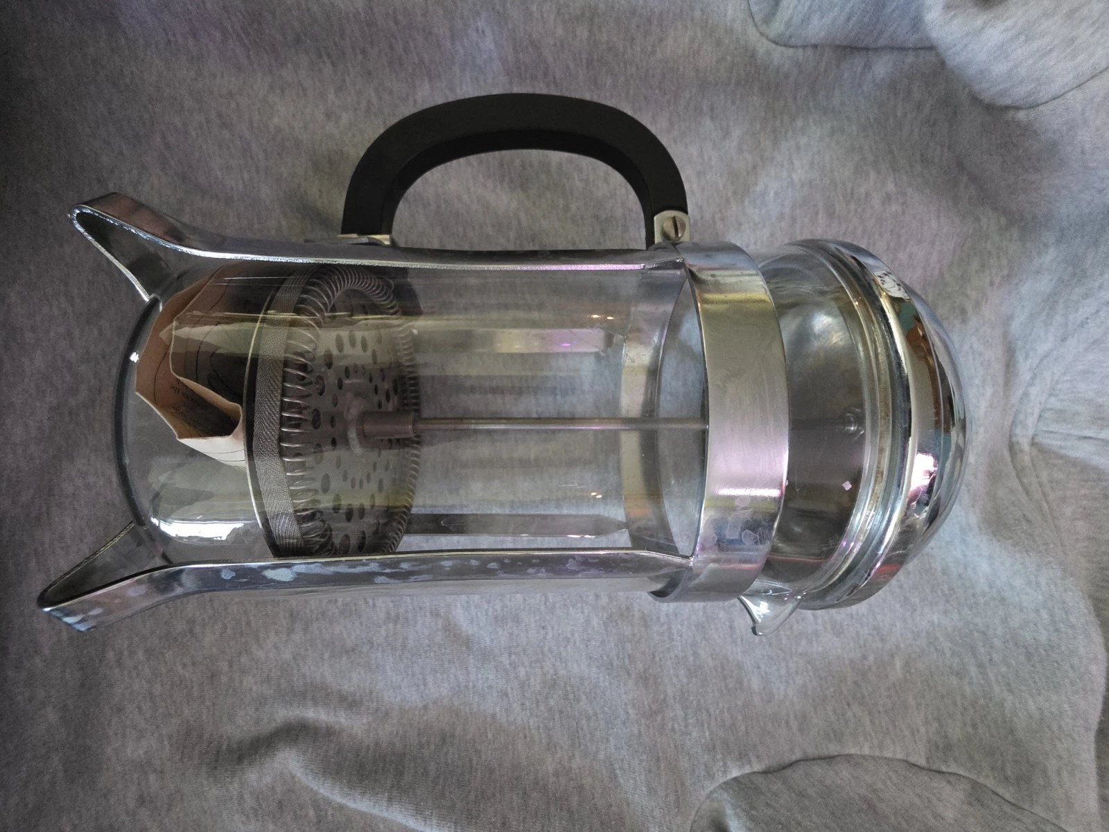 MELIOR 12 Cup French Press Nickel Plated Plunger Coffee Maker Paris France 1950s
