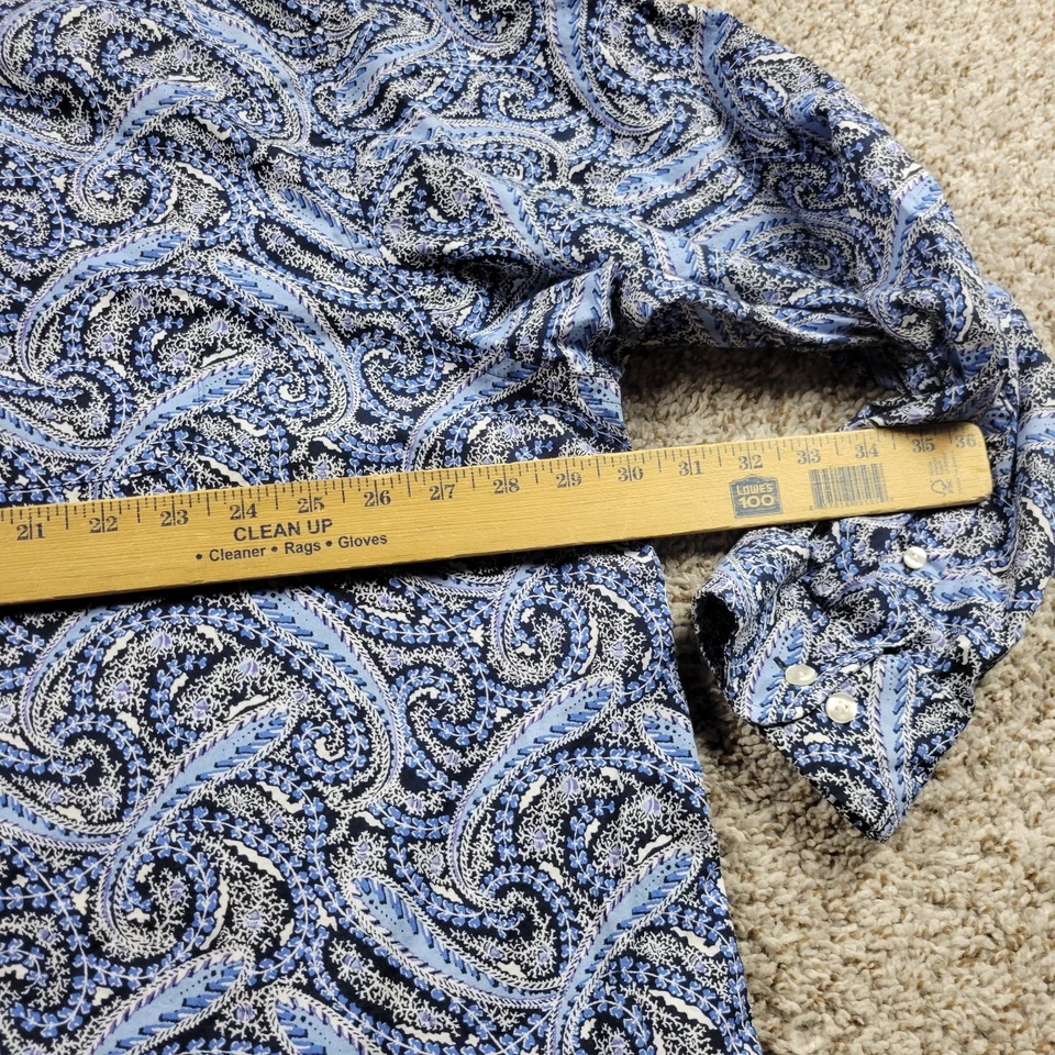 Camisa Roundtree & Yorke Para Hombre 3XB Cachemira Floral Abotonada Manga Larga Foto 4 de 4