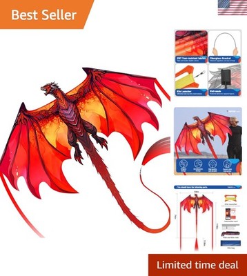 Complete Kite with Handle, Line & Accessories,Easy to Fly for Kids & Adults, ...