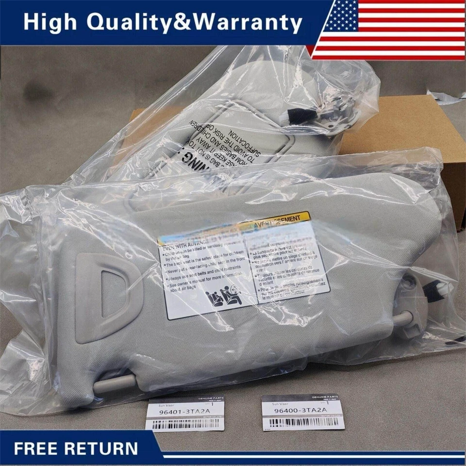 OEM 2013 2014 2015 2016 2017 2018 Nissan Altima Sun Visor oem Gray W/ Light pair Foto 4 de 4