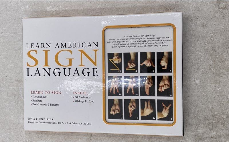 Multicolor Alphabet Numbers Learn American Sign Language Flash Cards Kit