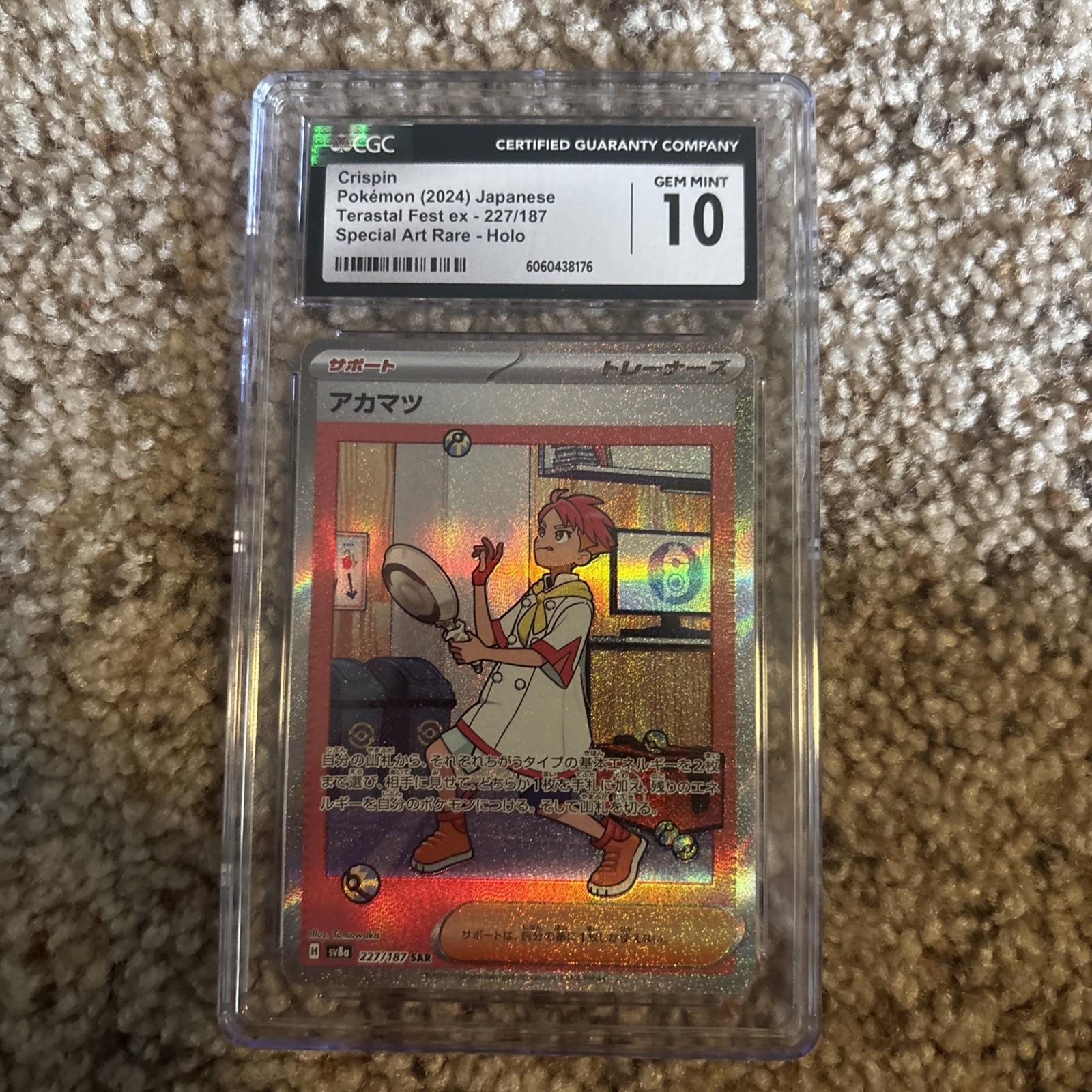 Pokemon 2024 Japanese Crispin Terastal Fest EX 227/187 SAR Holo CGC 10 Gem