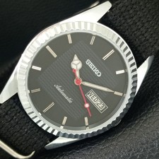 OROLOGIO SEIKO AUTOMATICO 6309A VINTAGE JAPAN UOMO QUADRANTE NERO RICONDIZIONATO a443139-1