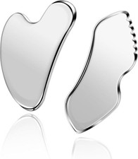 2Pcs Stainless Steel Gua Sha Facial Tools Guasha for Face - Stainless Steel Gua