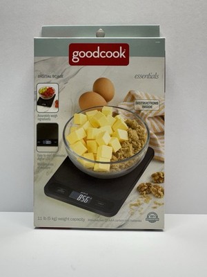 GoodCook Digital LCD Kitchen Scale Food Scale Black Portable 11 Pound Capacity