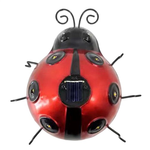 Garden LED Solar Lantern Ladybug Wall Mounted Light Waterproof Patio Decor Light - Picture 13 of 15
