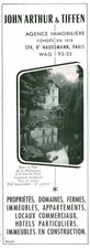Publicité ancienne propriétés domaines John Arthur & Tiffen issue magazine 1954