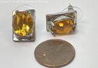 Lulu Frost Silver Tone Yellow Rhinestone Stud Earrings 7.4g — photo 2