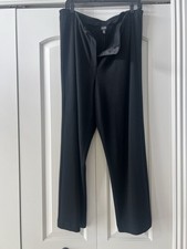 Eileen Fisher Wide Leg Dress Pants 1x Black Italian Fabric Quite Luxury Timeless