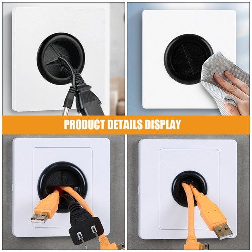 2 Pcs With Rubber Pad Cover Cable Pass Through Wall Plate Grommet - Bild 5 von 12