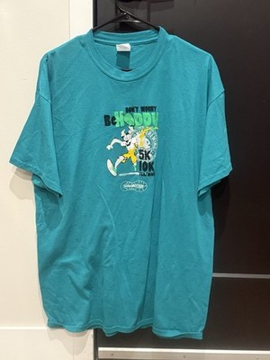 Be Hoppy Waconia Brewing 10K Run T-Shirt XL Teal Graphic Sole Motion Event Tee