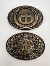 2 VTG Tough Ombres 90th US Army Reserve Command Brass Belt Buckles Desert Storm
