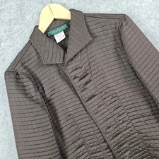 Harve Benard Bernard Holtzman Texture Quilted Jacket Womens Size 10 Brown Office