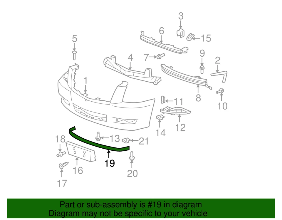 Deflector de aire delantero genuino GM 15907627 Foto 3 de 3