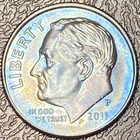 2011-P Roosevelt Dime Beautiful Lustrous Blue Toned Coin   #16