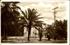 San Gabriel Mission ~ San Gabriel California ~ RPPC real photo postcard