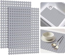 2-Pack Kitchen Sink Mat PVC Eco-Friendly Adjustable Sink Protector 15.7x11.8 In