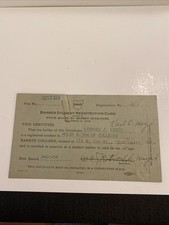 RARE 1954 OHIO BARBER STUDENT REGISTRATION CARD