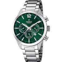 Festina Herren-Uhr Timeless Chronograph Quarz Edelstahl-Band F20343/B