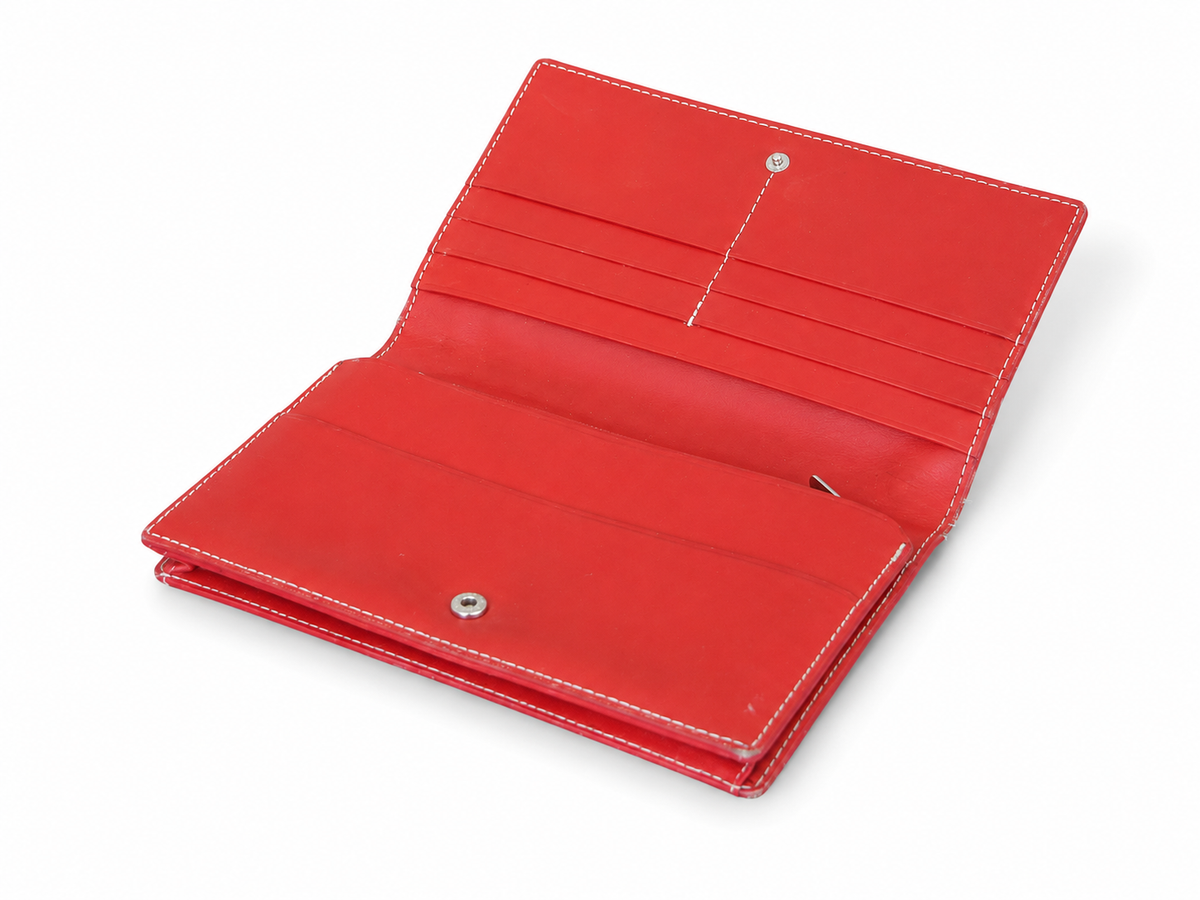 GOYARD Red Chevron Coated Canvas Long Wallet Snap Closure | eBay