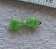 Vintage 1960s Single green Plastic Barrette Metal Snap Clasp 1-1/2