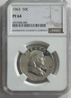 1963 Proof Franklin Half Dollar, NGC, PF 64, Frosty Obverse