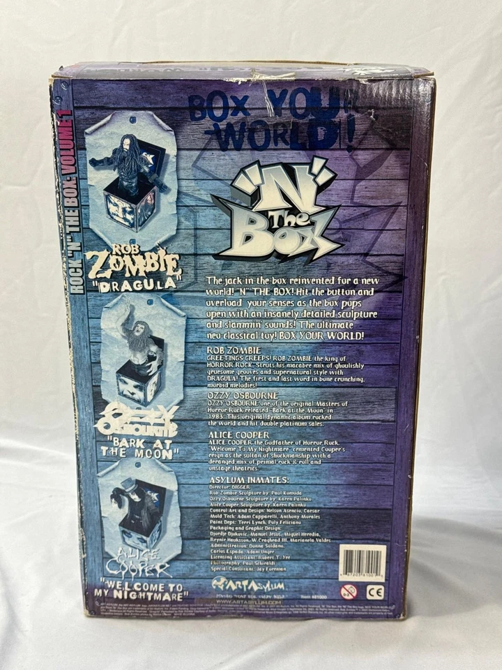 Figura Rob Zombie Rock N The Box Art Asylum Jack in The Box NUEVO Foto 4 de 4