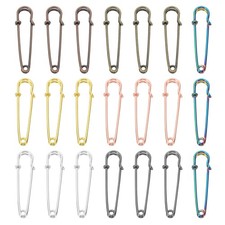 Large Safety Pins 50mm / 2 Inch Metal Safety Pins Clips Multicolored, 35pcs