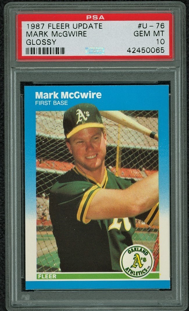 1987 FLEER UPDATE GLOSSY #U-76 MARK MCGWIRE PSA 10 GEM💎💎💎