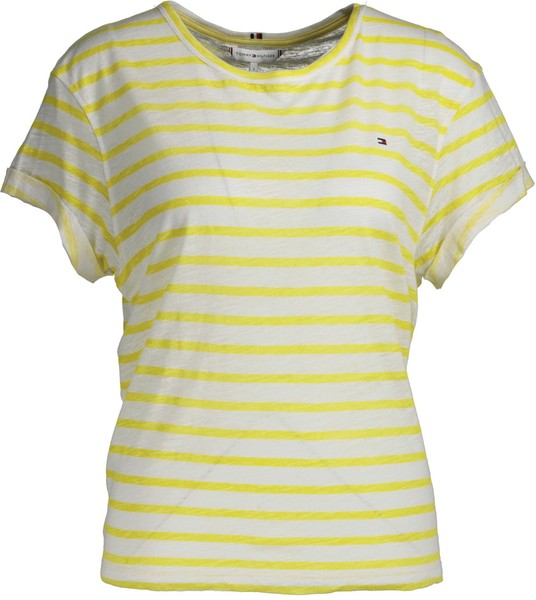 Neu! Tommy Hilfiger Damen T-Shirt Gelb-Weiß Gr. Xs-image