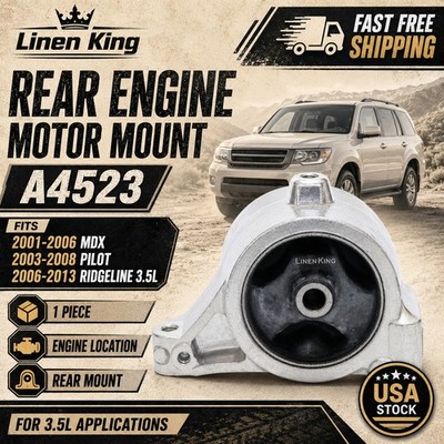 For 01-10 Acura MDX Honda Pilot Ridgeline 3.5L Rear Engine Motor Mount A4523