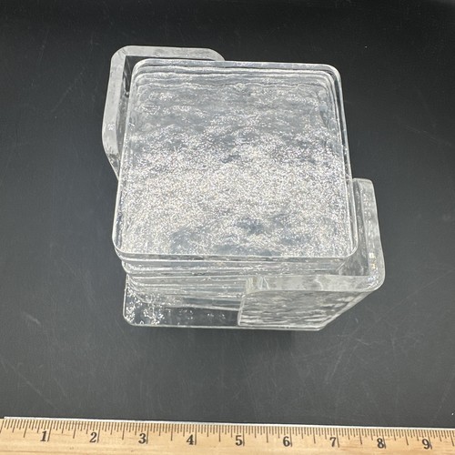 13 VINTAGE MCM ACRYLIC LUCITE COASTERS WITH HOLDER - Picture 2 of 7