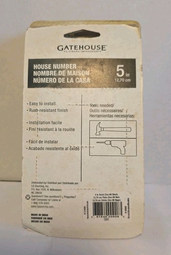 Gatehouse 5 Inch Black House Address Number 8. Flush Wall Mount - Picture 2 of 2