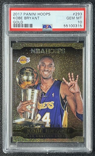 KOBE BRYANT PSA 10 2017-18 PANINI HOOPS #293 CAREER TRIBUTE GOLD 09/10 LAKERS