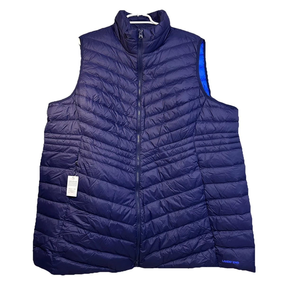 Veste Doudoune Isolée Lands' End Royal Bleu - Taille M 10/12, Occasion Très Bon état
