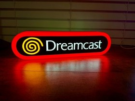 Dreamcast LED Sign - 12" Dimmable Retro Gaming Light - Wall or Desk - 5V USB
