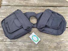 Black waterproof nylon Western saddle horn bag w/multiple pockets