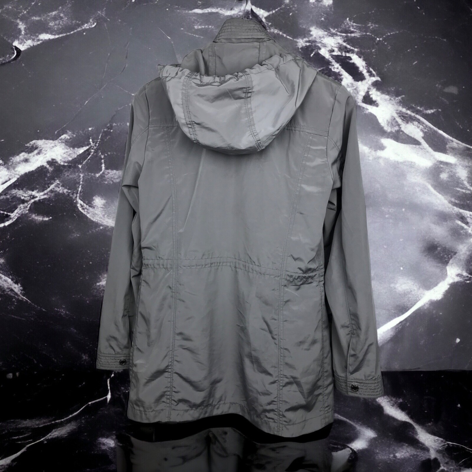 GEOX RESPIRA NYLON WIND JACKET BREATHES SYSTEM COAT SILVER WINDPROOF image 3