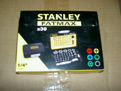 Stanley 1-13-906 STA113906 Bit und Steckschlüsselsatz 39 & Ratsche metrisch 1/4 Antrieb