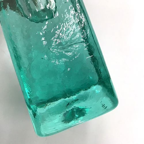 Fire And Light Aqua Recycled Art Glass Candle Holders Set of 2 SIGNED 3.25" READ - Picture 19 of 22