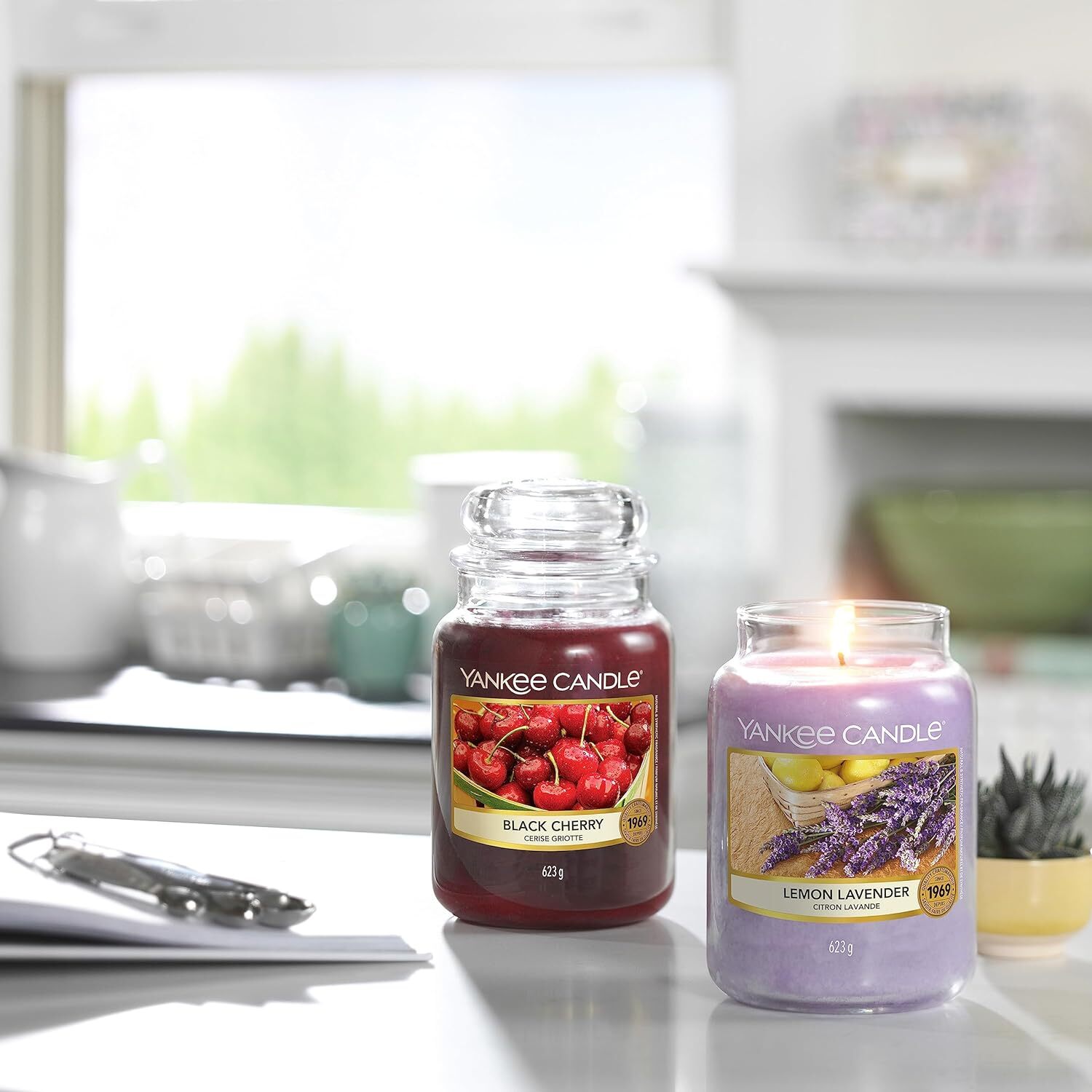 Yankee Candle Scented Candle Black Cherry Large Jar Candle Long