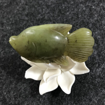 Certified Natural Hetian Jade Necklace Pendant Carved Fish Jewelry With  Chain