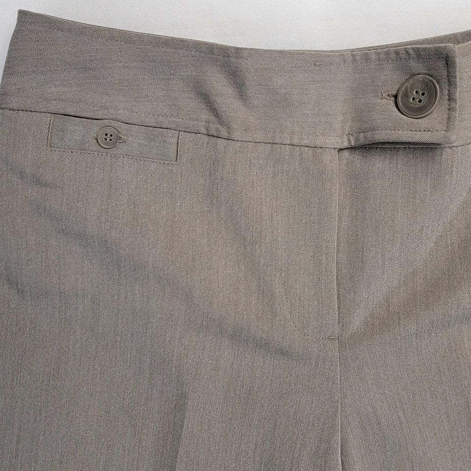 Pantalones de vestir rectos efecto ajustado East 5th para mujer talla 6 marrón claro trabajo oficina Foto 3 de 4